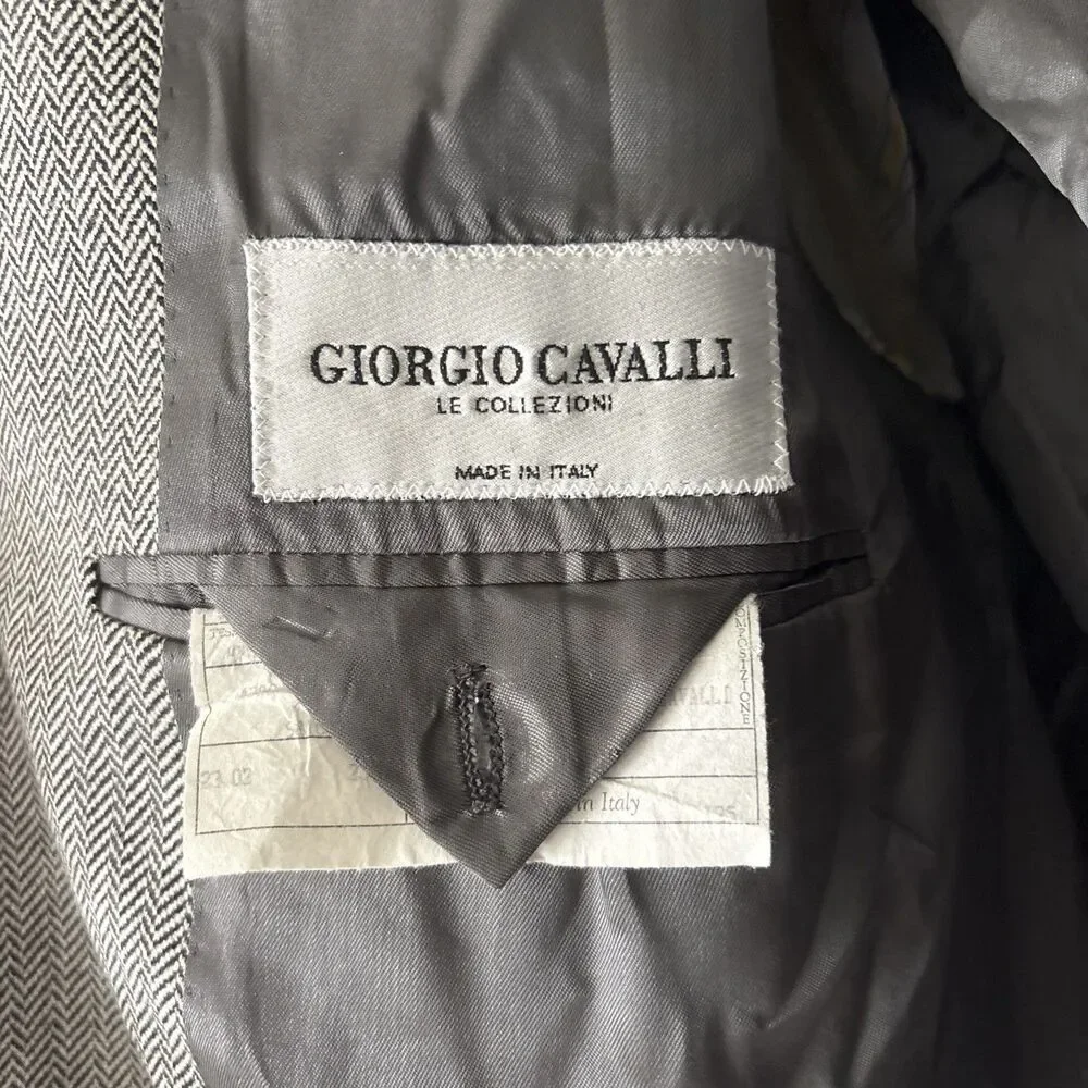Cavellli Black & White High Quality Suit Jacket Single Breasted Made in Italy